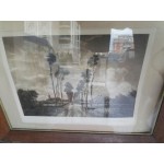 Много стара литография от Испания в още по стара рамка - 3830